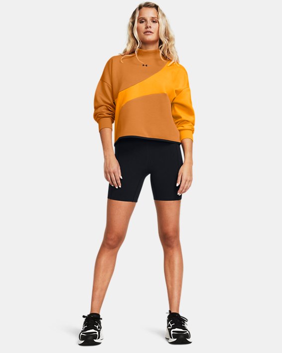 UA Unstoppable Fleece-Croptop mit Rundhalsausschnitt für Damen, Orange, pdpMainDesktop image number 2